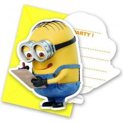 Folat Universal Despicable Me Minions Invitations & Envelopes 6CT, Yellow, 55763