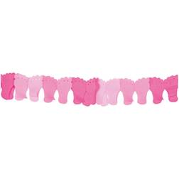 Folat Baby Girl Pink Feet Paper Garland 6 metres long