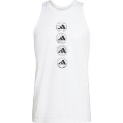 Adidas Run Logo Tank Top Men - White