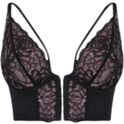 Pour Moi Confession Front Fastening Underwired Bralette - Black/Pink