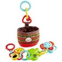 Mattel Link-n-Go Play Pack, New-born Activity On-the-Go Toy with Mirror, Rattle and Sounds, Suitable from Birth