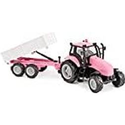 Kids Globe Van Manen Traffic Tractor with Trailer Die Cast (with Light and Sound, Pink) 510241