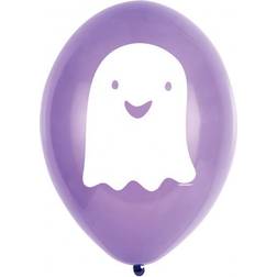 Amscan 9907455 Halloween Friends Lilac Ghost 9" Latex Balloons 6 Pack