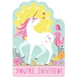 Unicorn Amscan 491929 Magical Birthday Party Postcard Invitations 8 Pack