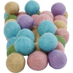 Creativ Company Felt balls, D: 20 mm, pastel yellow, 64 pc/ 1 pack