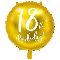 PartyDeco FB24M-18-019 Gold Foil Balloon for 18th Birthday Diameter 45 cm