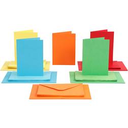 Creativ Company Cards and Envelopes, card size 10,5x15 cm, envelope size 11,5x16,5 cm, 110 220 g, assorted colours, 50 set/ 1 pack
