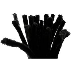 Creativ Company Pipe Cleaners, L: 30 cm, thickness 9 mm, black, 25 pc/ 1 pack