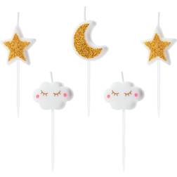 Luck and Luck Little Star Moon Cloud Birthday Candles Cake Decoration x 5