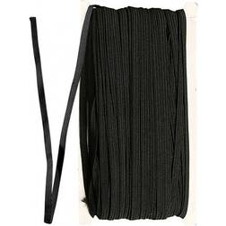 Elastic Beading Cord, W: 6 mm, black, 50 m/ 1 roll