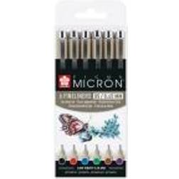 Royal Talens Pigma Micron Fineliners 6 Assorted Colours 0.45mm