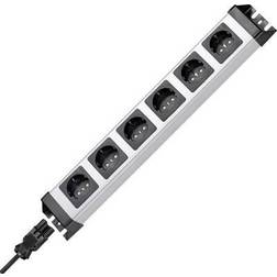 Kopp 2.29420012E8 Socket strip (w/o switch) 6x Black, Silver GST18i socket 1 pc(s)