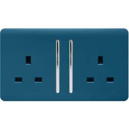 Trendi 2 Gang 13 Amp Switched Socket Midnight Blue