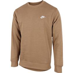 Nike Sportswear Club Fleece Crew Sweatshirt - Dark Driftwood/White