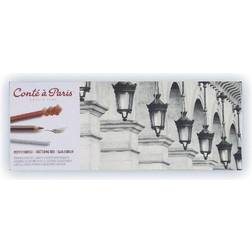 Conté à Paris 50126 Sketching Box Set 12 Pastels of Assorted Colours 3 Pencils of Assorted Colours Accessories