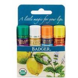 Badger Classic Lip Balm 4 Stick Set (Blue)