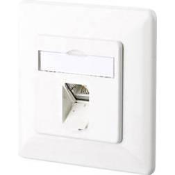 Metz Connect 1307371002-I Network outlet Flush mount Insert with main panel and frame CAT 6 1 port Pure white