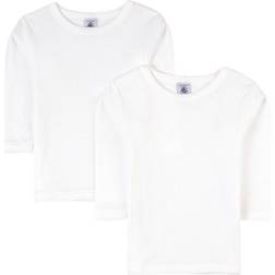 Petit Bateau Boy's L/S T-shirt 2-pak - White (A01DV-00)