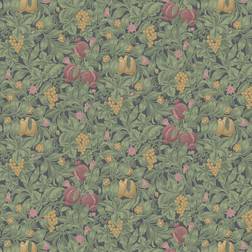 Cole & Son Vines of Pomona Wallpaper Pearwood Collection Crimson & Olive on Charcoal 116/2008 Roll