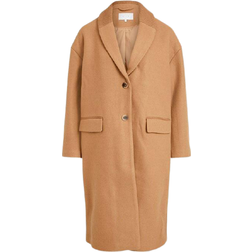 Vila Callee Single Breasted Wool Coat - Tigers Eye