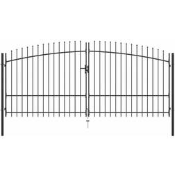 vidaXL Double Door Fence Gate with Spear Top 400x225cm