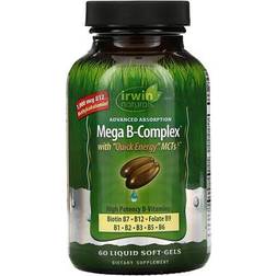 Mega B-Complex 60 Liquid Softgels Vitamins A-Z Irwin Naturals