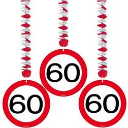 Folat Traffic Sign 60th Party Hanging Decor 3 Birthday Decoration party birthday sign traffic decoration 60th 3 hanging