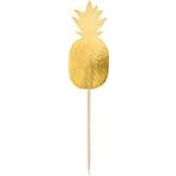 Amscan 10022287 20 Pineapple Vibes Party Picks, Gold