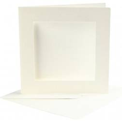 Creativ Company Passepartout Card, 12,5x12,5 cm, 13,5x13,5 cm, off-white, 10 set/ 1 pack