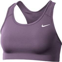 Nike Dri-FIT Swoosh Medium-Support Non-Padded Sports Bra - Amethyst Smoke/White