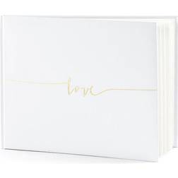 Luck and Luck Off White Wedding Guest Book- Love in gold letters 24 x 18.5cm