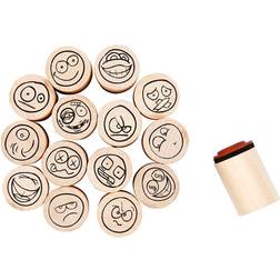 Creativ Company Deco Art Stamps, smiley, H: 26 mm, D: 20 mm, 15 pc/ 1 pack