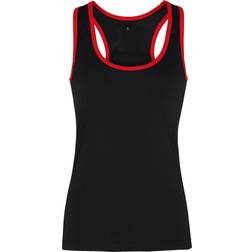 Tridri Panelled Fitness Vest Women - Black/Red