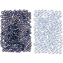 Rocaille Seed Beads, D: 1,7 mm, size 15/0 hole size 0,5-0,8 mm, light blue, dark blue, 2x7 g/ 1 pack