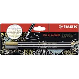 Stabilo Pen 68 Metallic Gold and Silver PK2