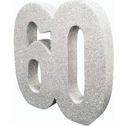 Creative Party H118 Silver Number 60 Glitter Table Decoration-1 Pc