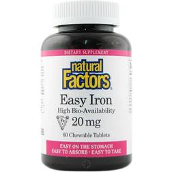 Natural Factors Easy Iron 20 mg 60 Chewable Tablets