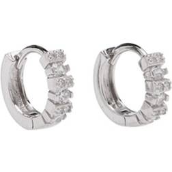 Pico Ruiny Petite Hoop Earrings - Silver/Transparent