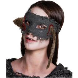 Boland 10117162 BOL72153 Horror Mask with Stuffed Mouse, Adult, Black, One Size