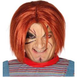 Fiestas Guirca costume wig Killer Doll men synthetic red