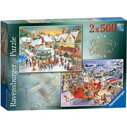 Ravensburger Christmas Collection No.1 Christmas Market & Santa's Christmas Supper 2x500 Pieces