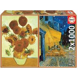 Educa Sunflowers + Café Terrace at Night 2x1000 Pieces