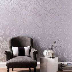 Boutique Oxford Silver Grey Wallpaper