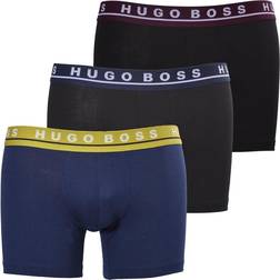Hugo Boss Stretch Cotton Boxer Briefs with Logo 3-pack - Blue