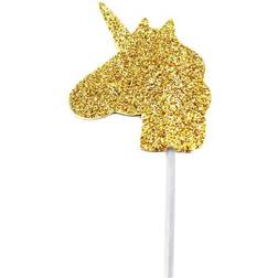 Anniversary House Glitter Unicorn Cupcake Toppers Gold, M556