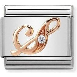 Nomination Composable Classic Link Letter S - Silver/Rose Gold/Transparent