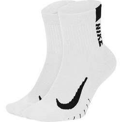 Nike Multiplier Running Ankle Socks 2-pack Men - White/Black