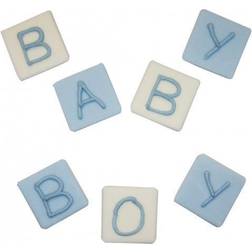 Anniversary House Baby Boy Blocks Sugarcraft Toppers, SF399