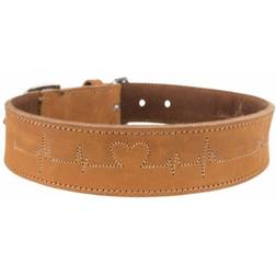 Trixie Greased Leather Collar Rustic "Heartbeat" L
