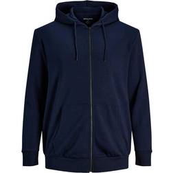 Jack & Jones Through Zipper Plus Size Hoodie - Blue/Navy Blazer